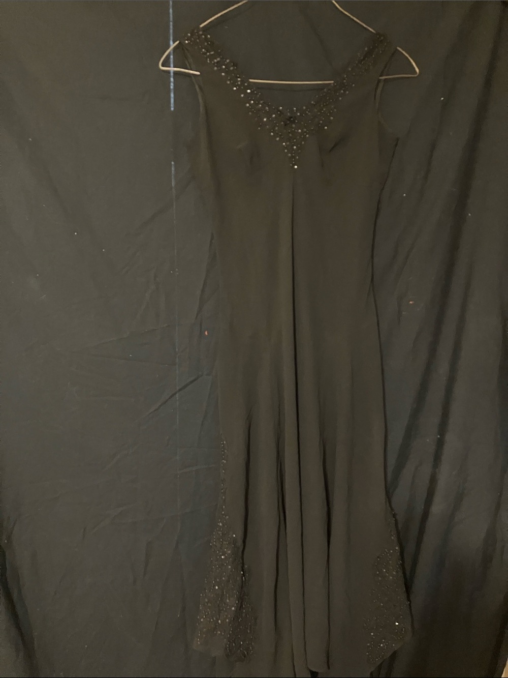 Together Black Beaded V‑Neck Maxi Dress